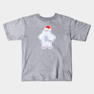 Cute Santa Yeti - Christmas Cryptid Kids T-Shirt